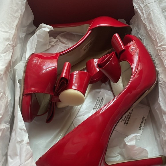 VALENTINO Garavani Red Bow Peep Toe Heels Size 36/6 - Picture 10 of 10